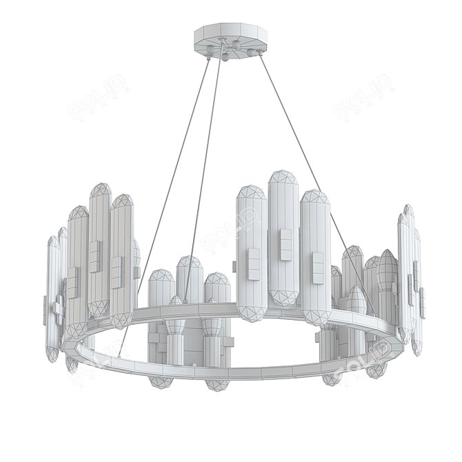  Geometric Glass Chandelier Wallace 3D model image 2