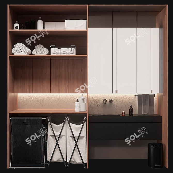 Laundry Room Decor Set 3D model image 6