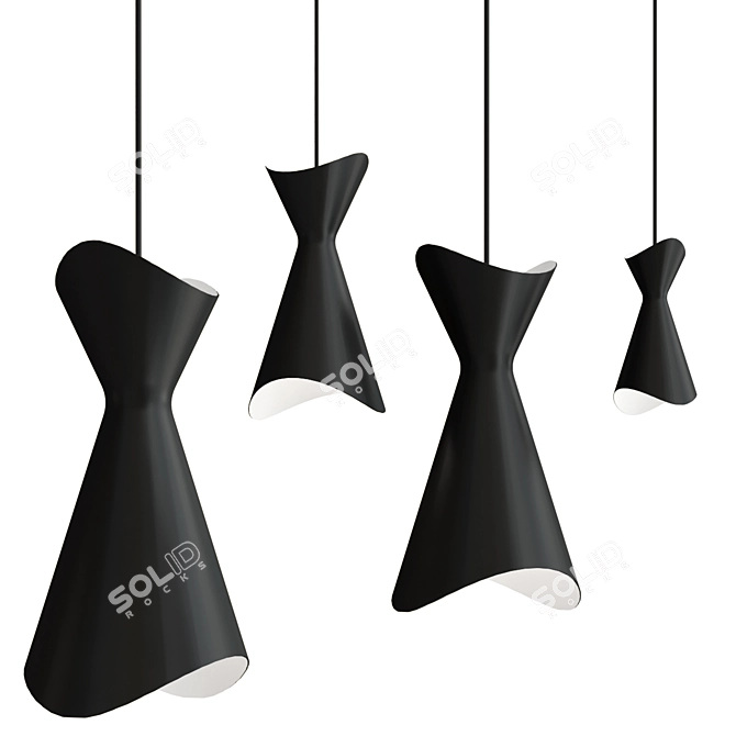 Graceful NINOTCHKA Pendant Lamps 3D model image 1
