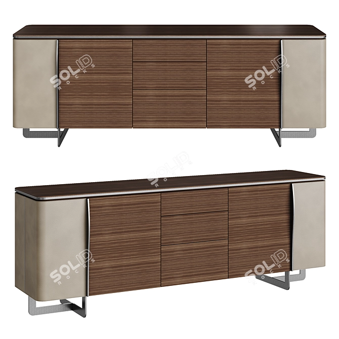 Oak SOHO Sideboard - Stylish Storage 3D model image 1