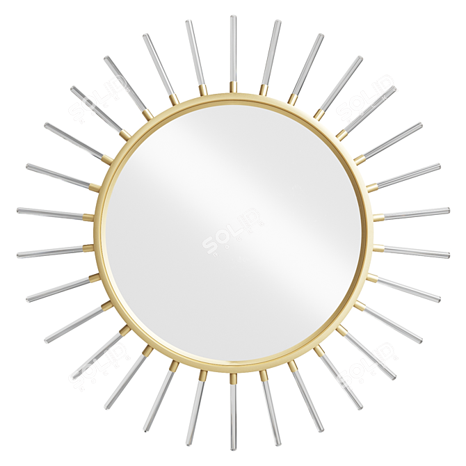 Gilded Iron Frame Mirror 3D model image 1