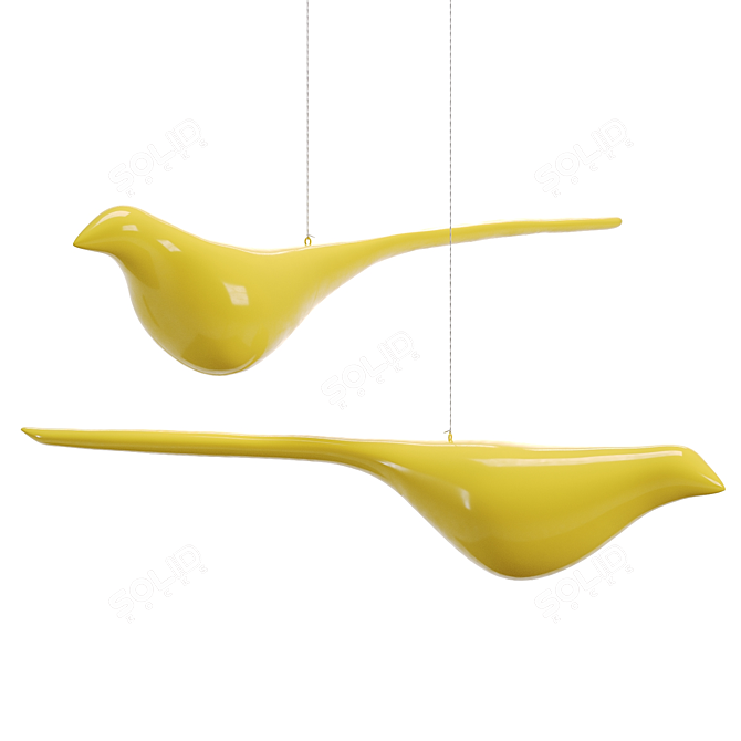 Colorful Bird Hanging Decor 3D model image 1