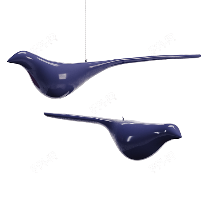 Colorful Bird Hanging Decor 3D model image 3