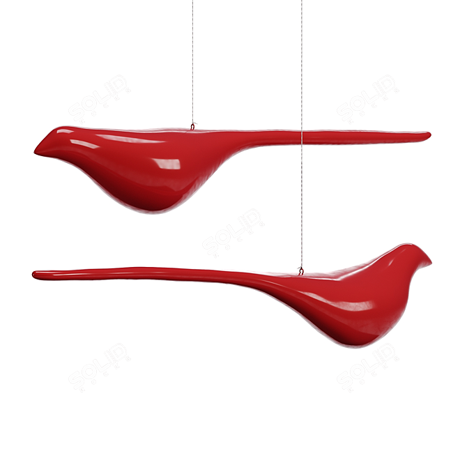 Colorful Bird Hanging Decor 3D model image 4