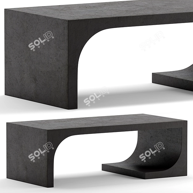 Modern Cement Coffee Table 3D model image 1