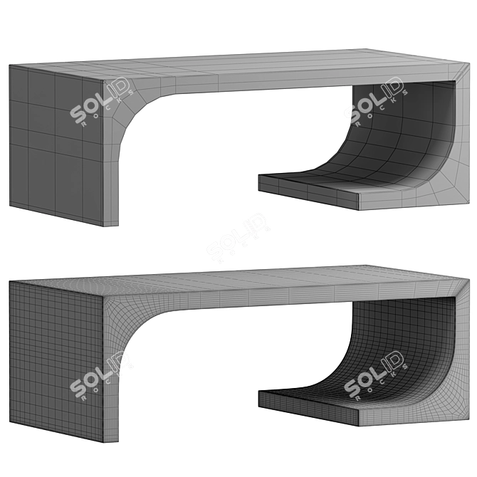 Modern Cement Coffee Table 3D model image 3