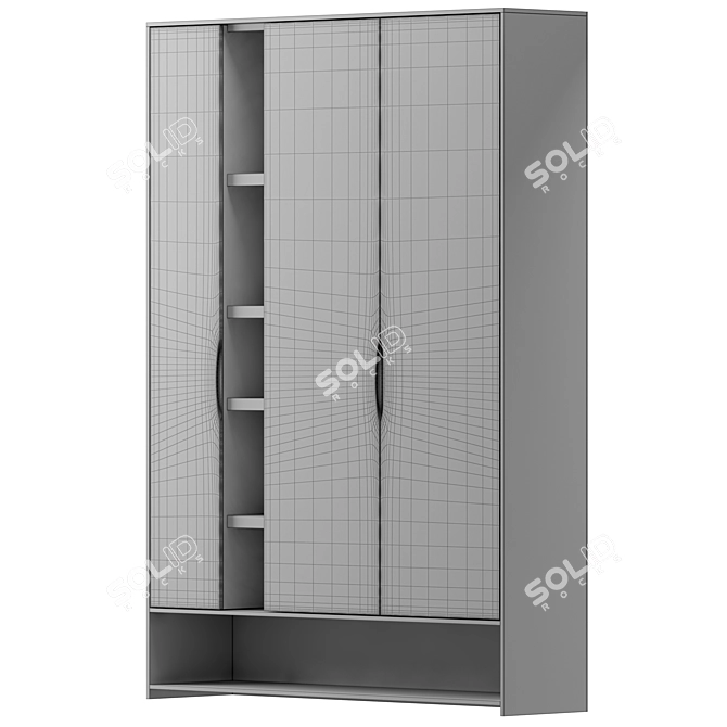 Versatile Wardrobe 4: 3 Wood Tones 3D model image 4
