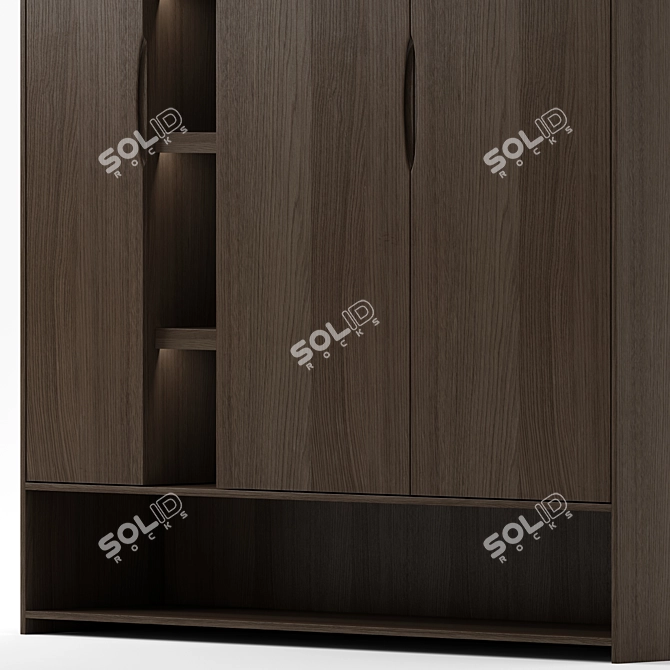 Versatile Wardrobe 4: 3 Wood Tones 3D model image 5
