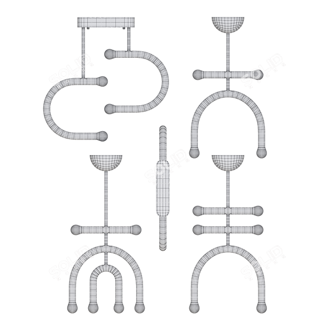 Modern LED Sphere Design Lamp 3D model image 6