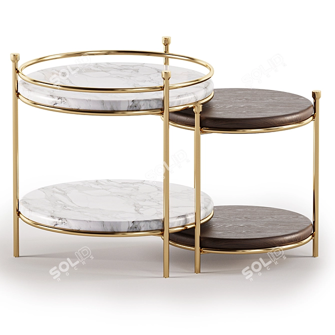 Modern Side Table with Unique Design 3D model image 1