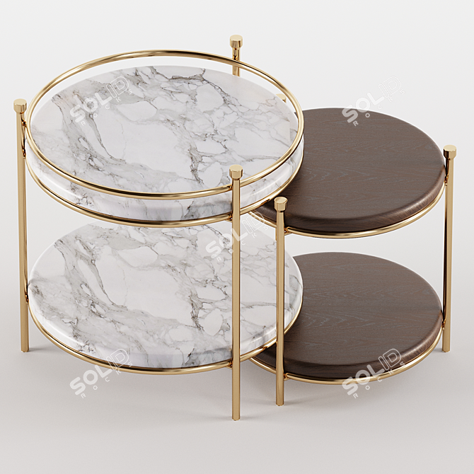 Modern Side Table with Unique Design 3D model image 3
