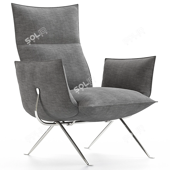 Modern Fabric Armchair Collection 3D model image 1