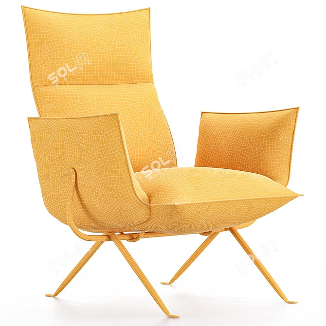 Modern Fabric Armchair Collection 3D model image 3