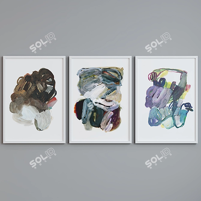 Modern Abstract Picture Frame Set 3D model image 4