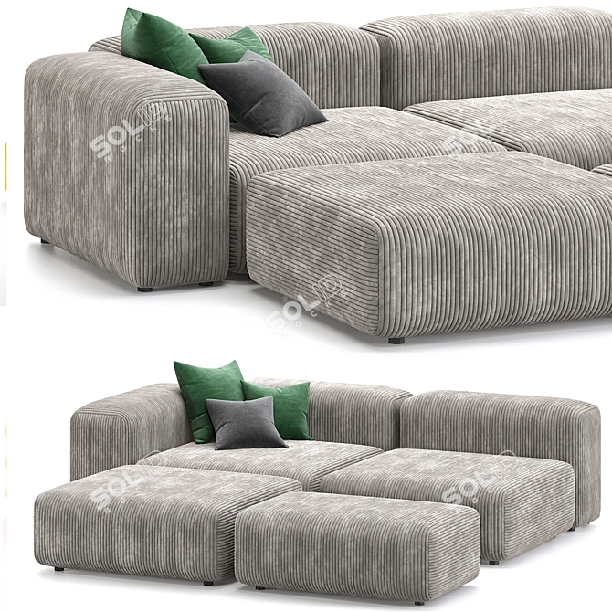 Modern Sofas 3D Model Megrey 3D model image 1