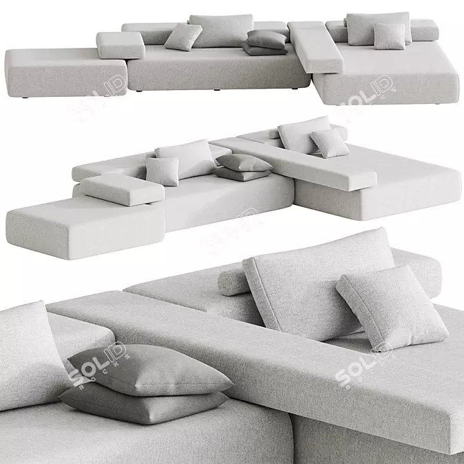 High-Res Cinder Block Module 3D model image 1