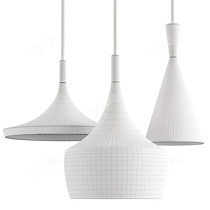 Vintage Hanging Light Fixtures MING 3D model image 2