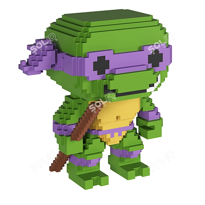 Retro 8-Bit Ninja Turtles Figurines 3D model image 2