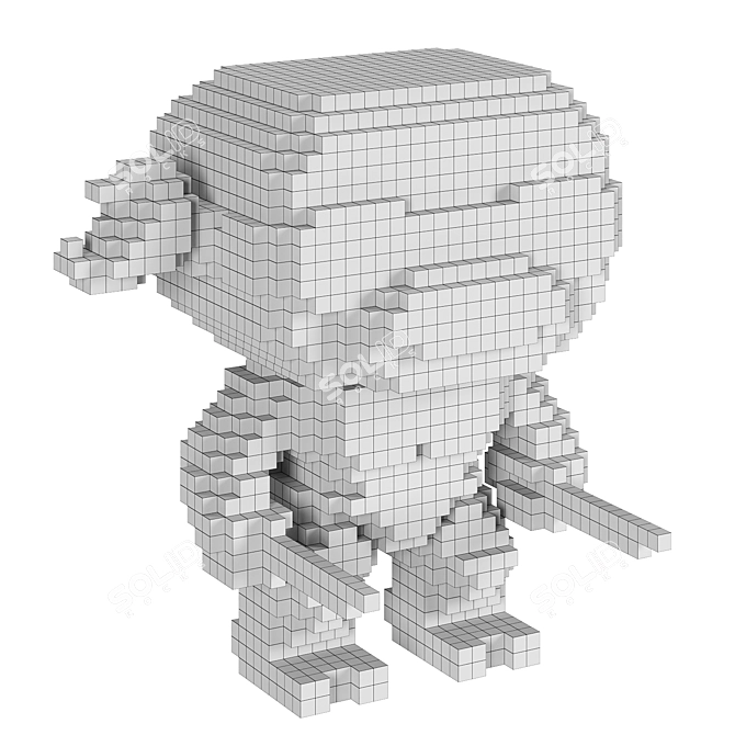 Retro 8-Bit Ninja Turtles Figurines 3D model image 6