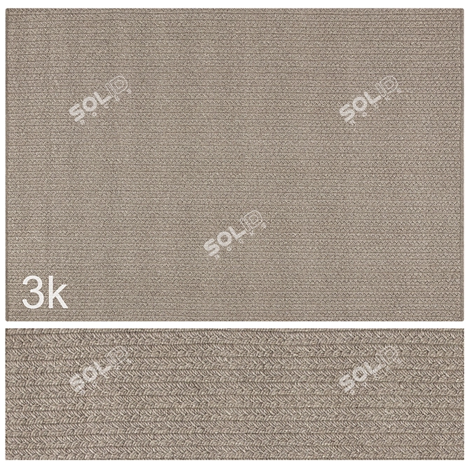 Braided Wool Rug, 3K Textures 3D model image 1