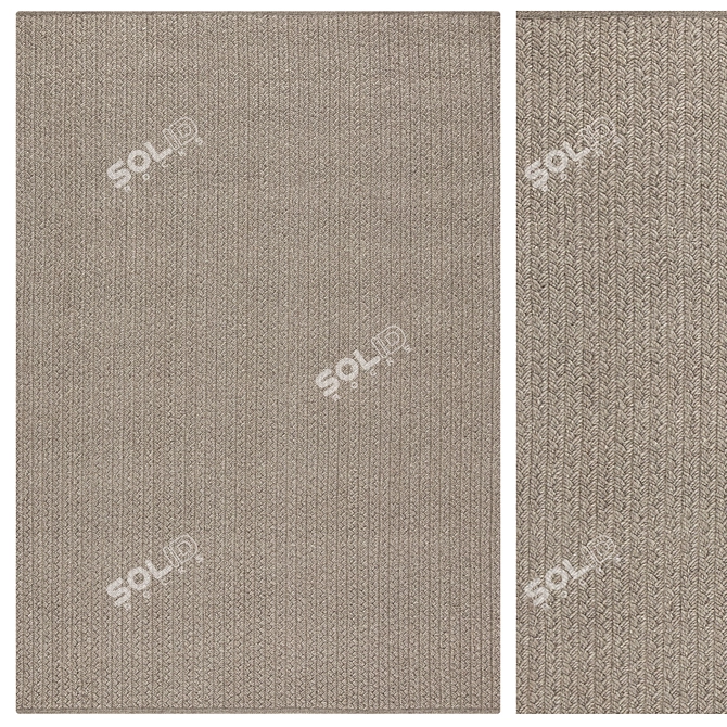 Braided Wool Rug, 3K Textures 3D model image 2