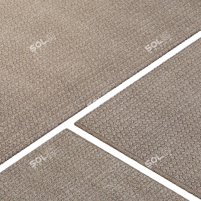 Braided Wool Rug, 3K Textures 3D model image 3