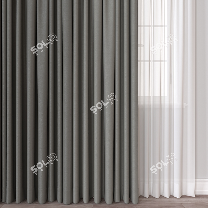 Window Curtain 3D Model - 78408 Polys 3D model image 2