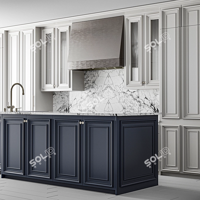 Sleek Modern Kitchen Design 3D model image 3