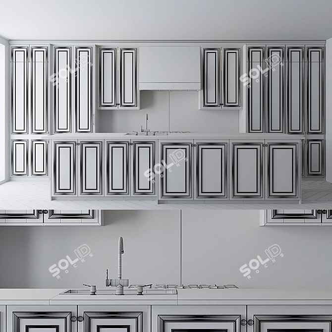 Sleek Modern Kitchen Design 3D model image 6