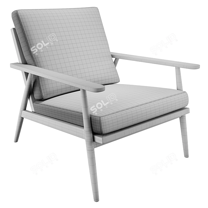 Verlaine Chestnut Chair: Elegant Modern Styling 3D model image 3