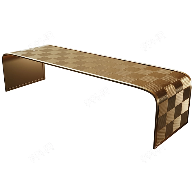 Baker Weave Cocktail Table Dimensions 3D model image 1