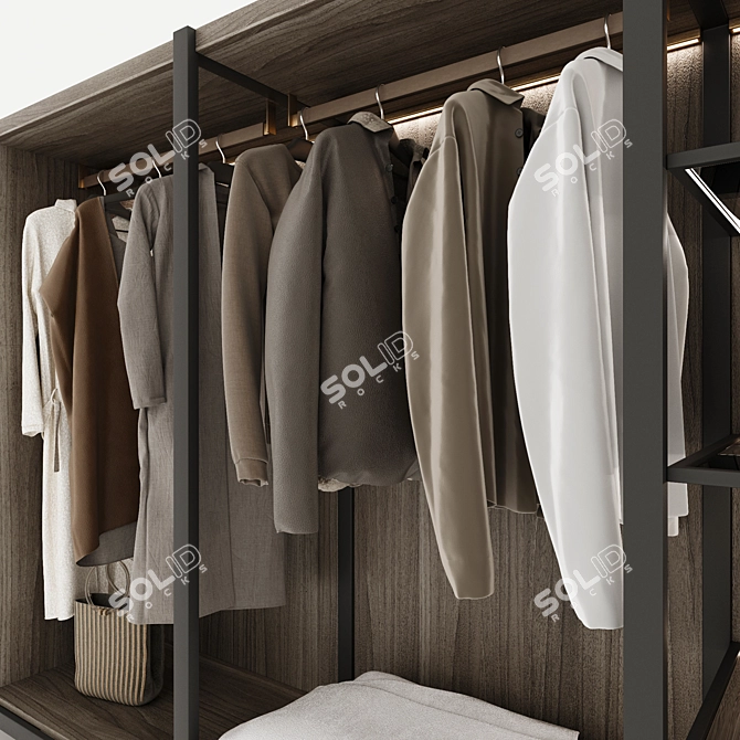 Modern Modular Wardrobe Composition 3D model image 5