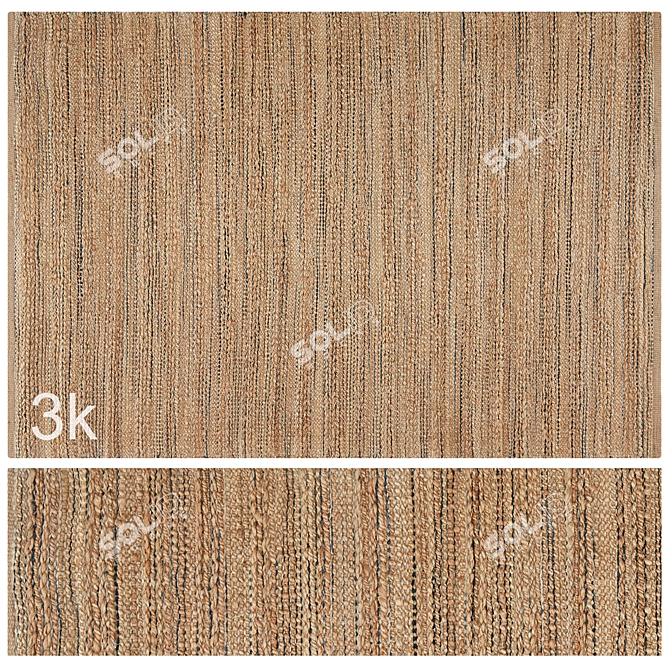 Jute Braided 3D Carpet Set 3D model image 1