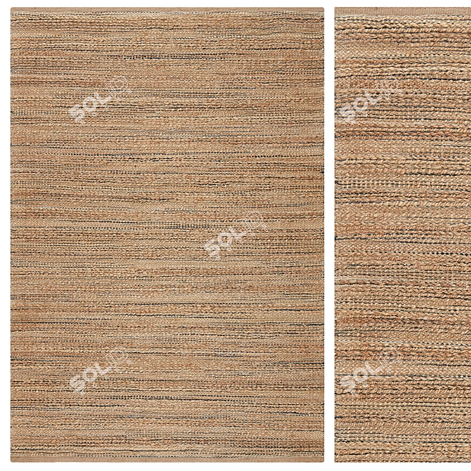 Jute Braided 3D Carpet Set 3D model image 2