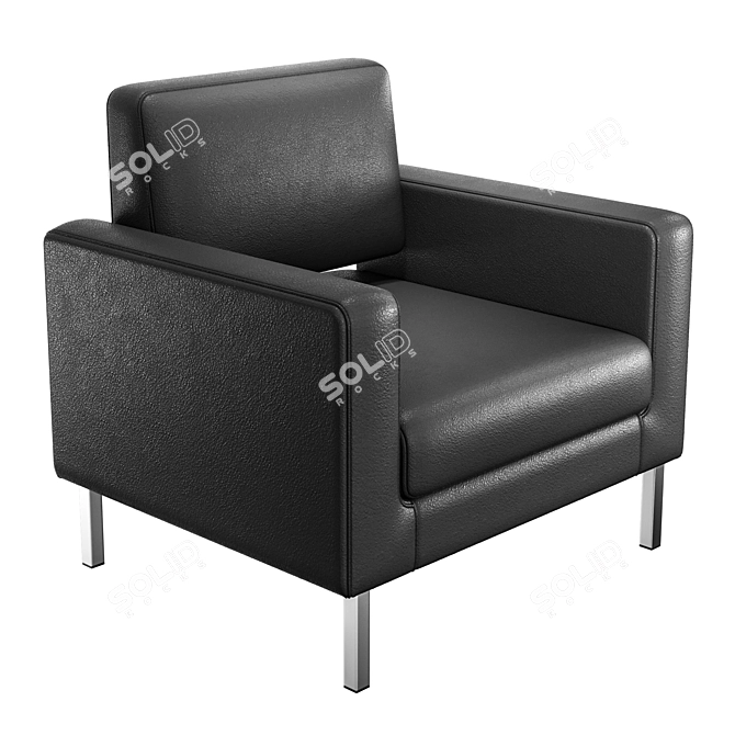 Luxurious Leather Club Chair 3D model image 1