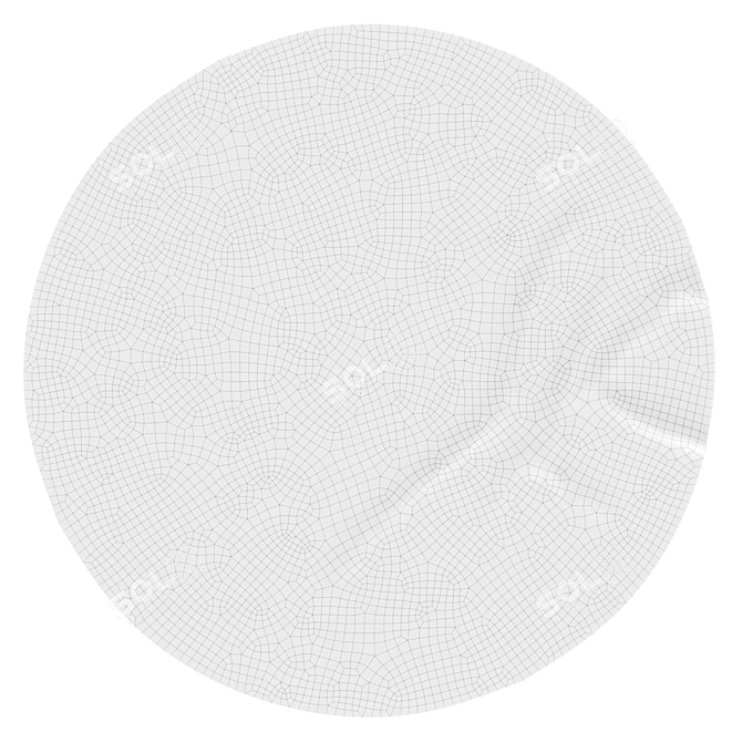 Berber-style Ava Rug, Round 3D model image 4
