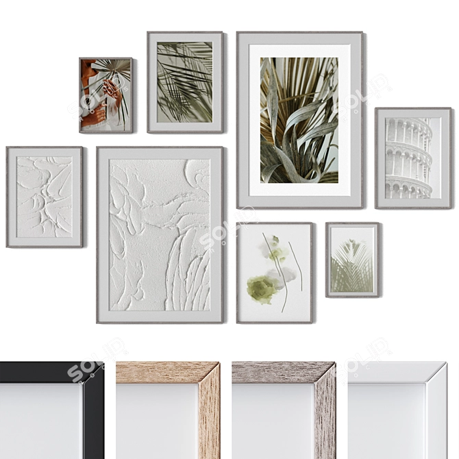 Wooden Framed Wall Art Set 3D model image 1