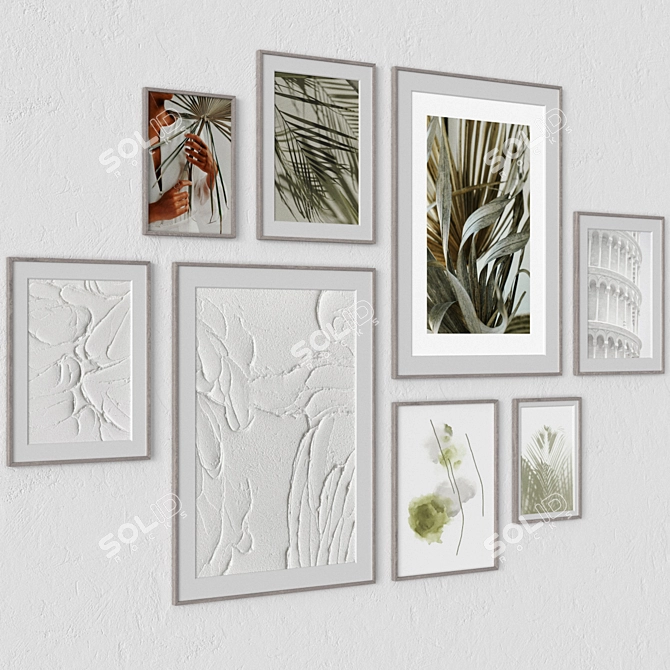 Wooden Framed Wall Art Set 3D model image 2