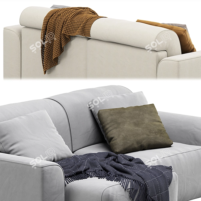  Baivin Soft Light Corner Sofa 3D model image 3