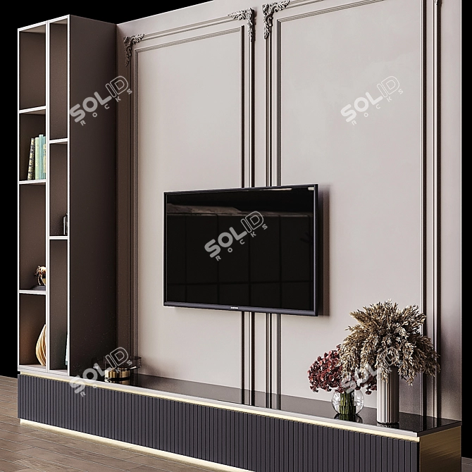 Sleek TV Wall Design - 3dsmax 3D model image 2