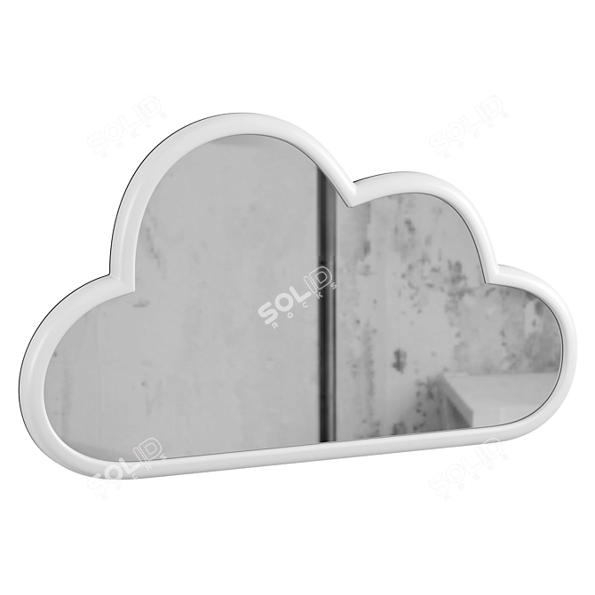 Dreamy Reflective Cloud Mirror 3D model image 1