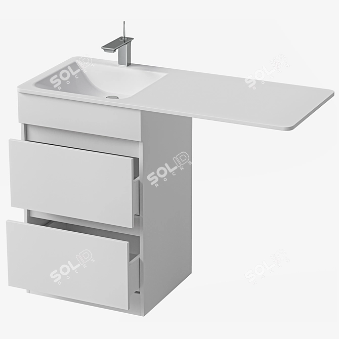 Laundry Sink with Cabinet AQWELLA FORMA 115L 3D model image 2