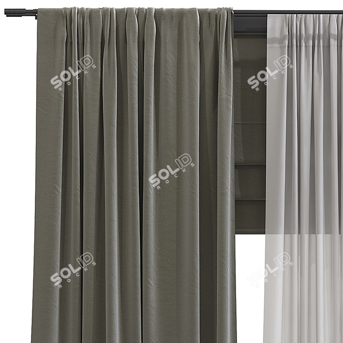 Folded Curtain Design Upgrade 3D model image 3