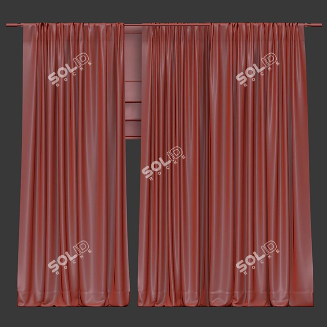 Folded Curtain Design Upgrade 3D model image 4