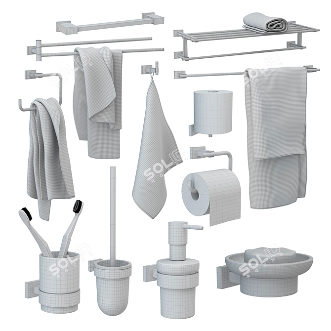 GROHE Essentials Cube Accessory Set 3D model image 5