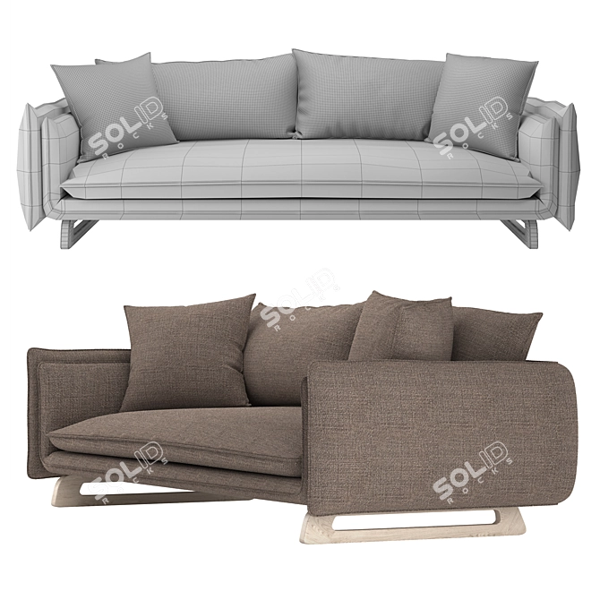 Cozy Deming Pillowback Sofa 3D model image 2