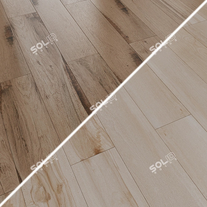 Wood-Effect Ceramic Border Tiles 3D model image 4