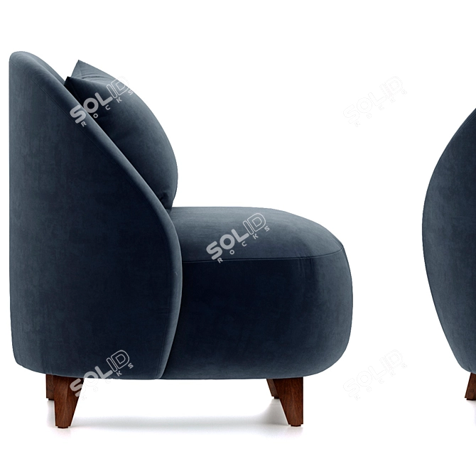 Modern Henri Armchair & Lyla Footstool 3D model image 3