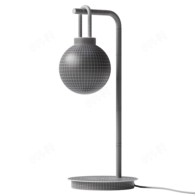 Vintage Nyro Table Lamp, Sleek 3D model image 3