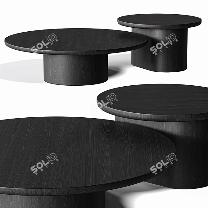 Contemporary Porto Center Table Set 3D model image 1